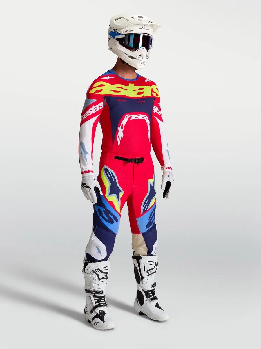 Alpinestars Supertech Dyna Motocrossbroek 32 - Rood/wit/blauw