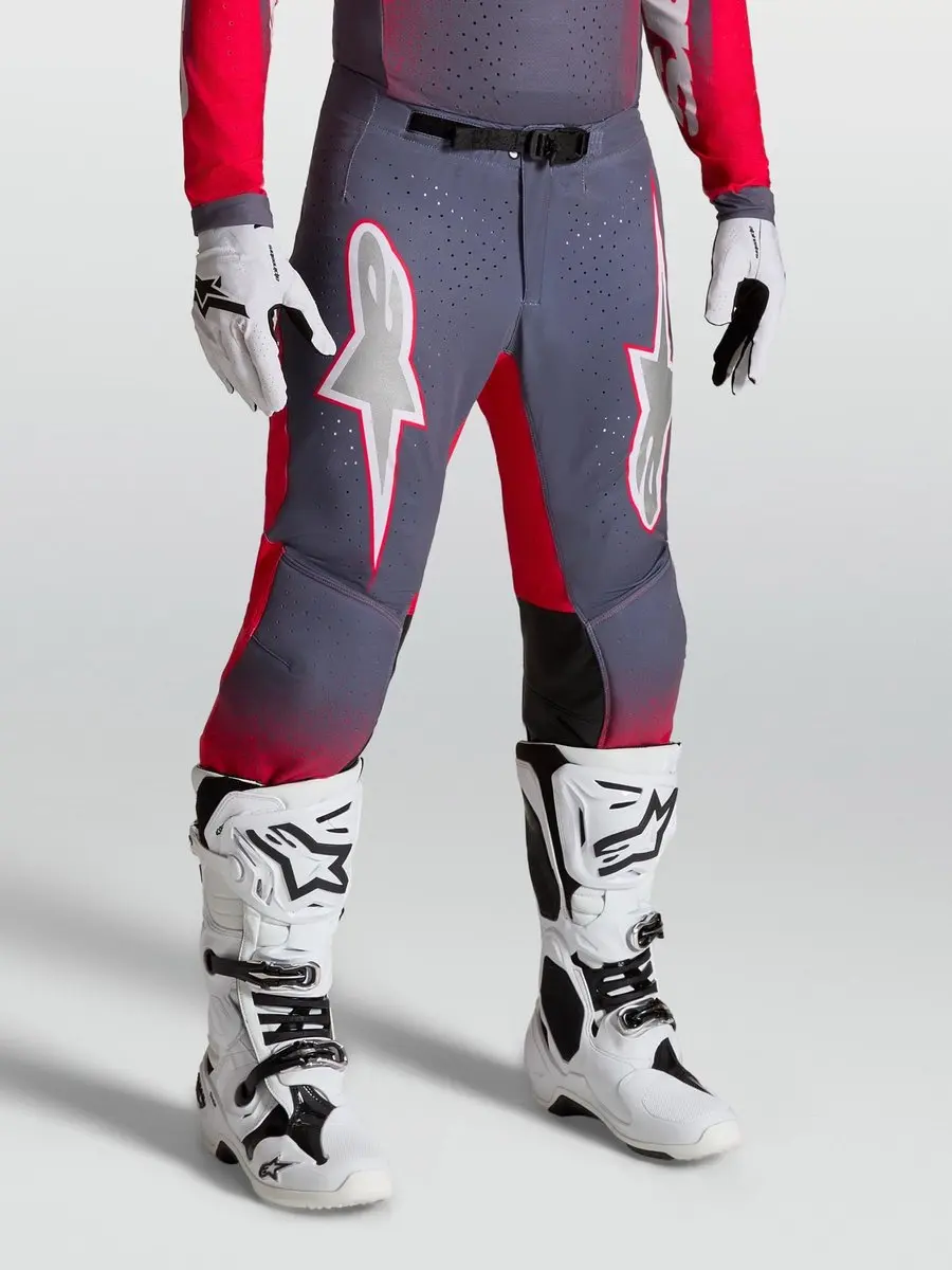 Alpinestars Supertech Hiten AFD Motocrossbroek 34 - Grijs/rood