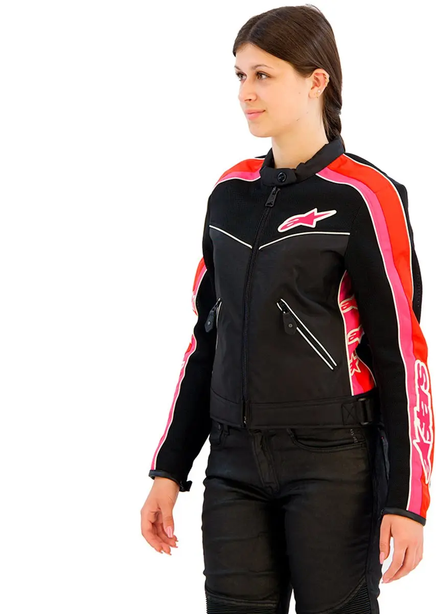 Alpinestars Stella T-Dyno Air Dames Motorjas - XL - Zwart/Fel Rood/Fuchsia