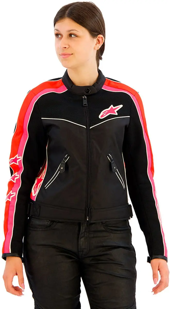 Alpinestars Stella T-Dyno Air Dames Motorjas - XL - Zwart/Fel Rood/Fuchsia