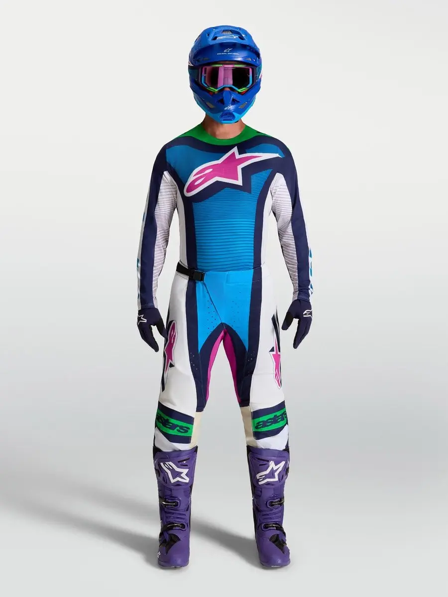 Alpinestars Techstar Maven Motocrossbroek 30 - Wit/Blauw/Groen - afbeelding 6 van 6