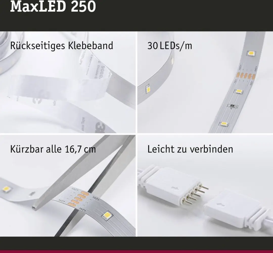 Paulmann MaxLED 250 LED-strip Daglichtwit 250cm - Zilver
