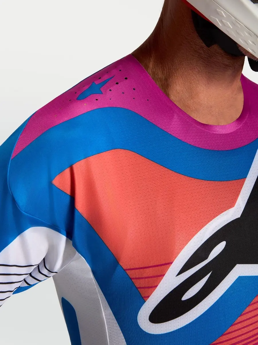 Alpinestars Techstar Maven Motocross Trui - Zwart/Wit/Blauw/Rood L