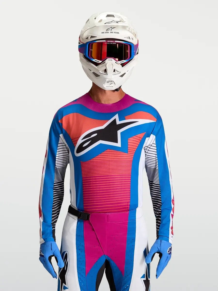 Alpinestars Techstar Maven Motocross Trui - Zwart/Wit/Blauw/Rood L