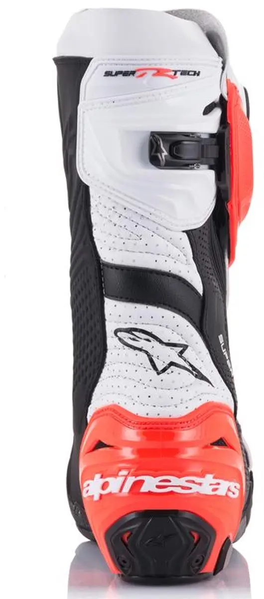 Alpinestars Supertech R Vented Motorlaarzen 48 - Zwart/Wit/Rood Fluorescerend - afbeelding 6 van 6