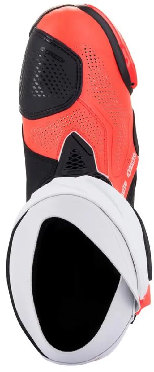 Alpinestars Supertech R Vented Motorlaarzen 48 - Zwart/Wit/Rood Fluorescerend