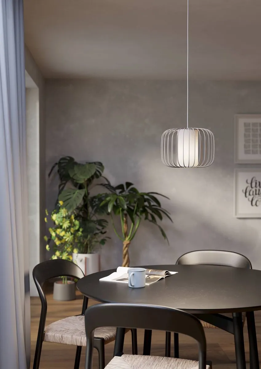 Eglo Terrarosa Hanglamp E27 - Ø28,5cm - Zand/Wit