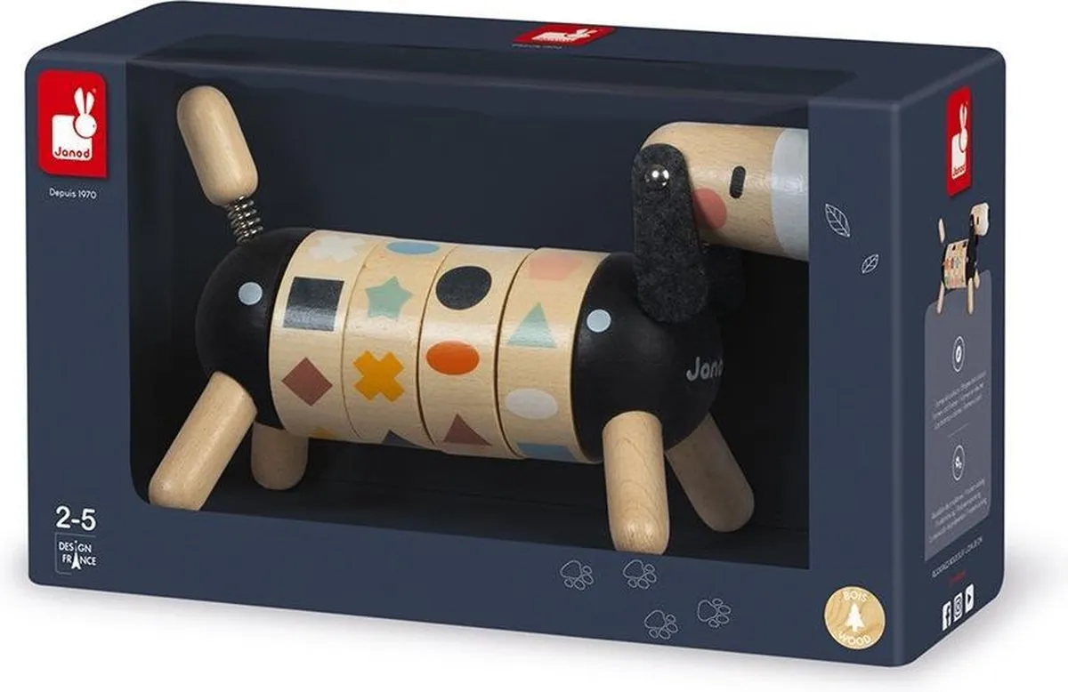 Janod Sweet Cocoon Hond Speelgoed - Vormen & Kleuren - Multi - afbeelding 6 van 6