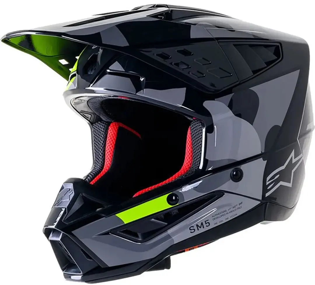 Alpinestars S-M5 Rover 2 Helm ECE 22.06 - L - Donkergrijs Geel Fluo