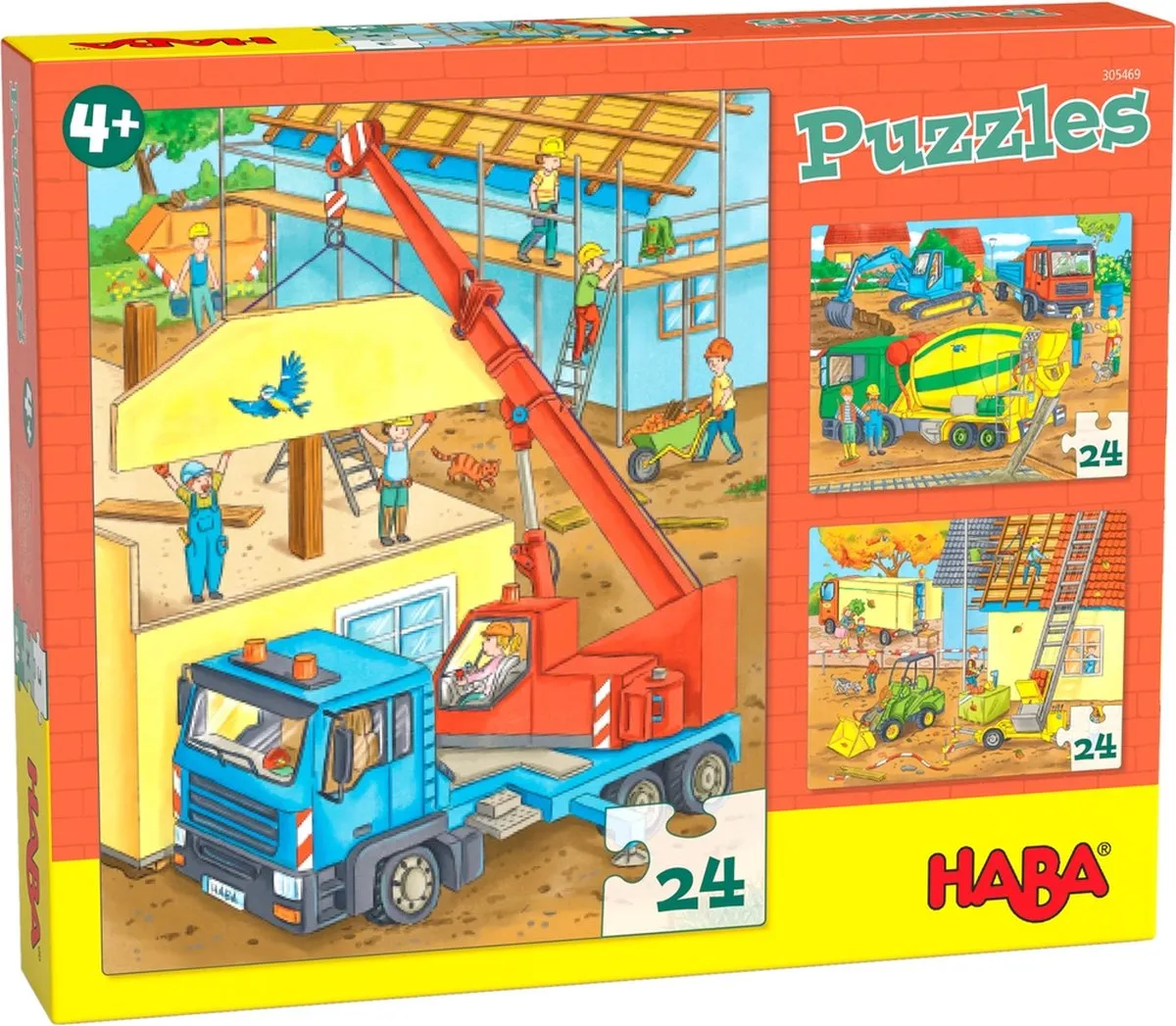 Haba Legpuzzel Op De Bouwplaats 3-in-1 Junior 24 Stuks
