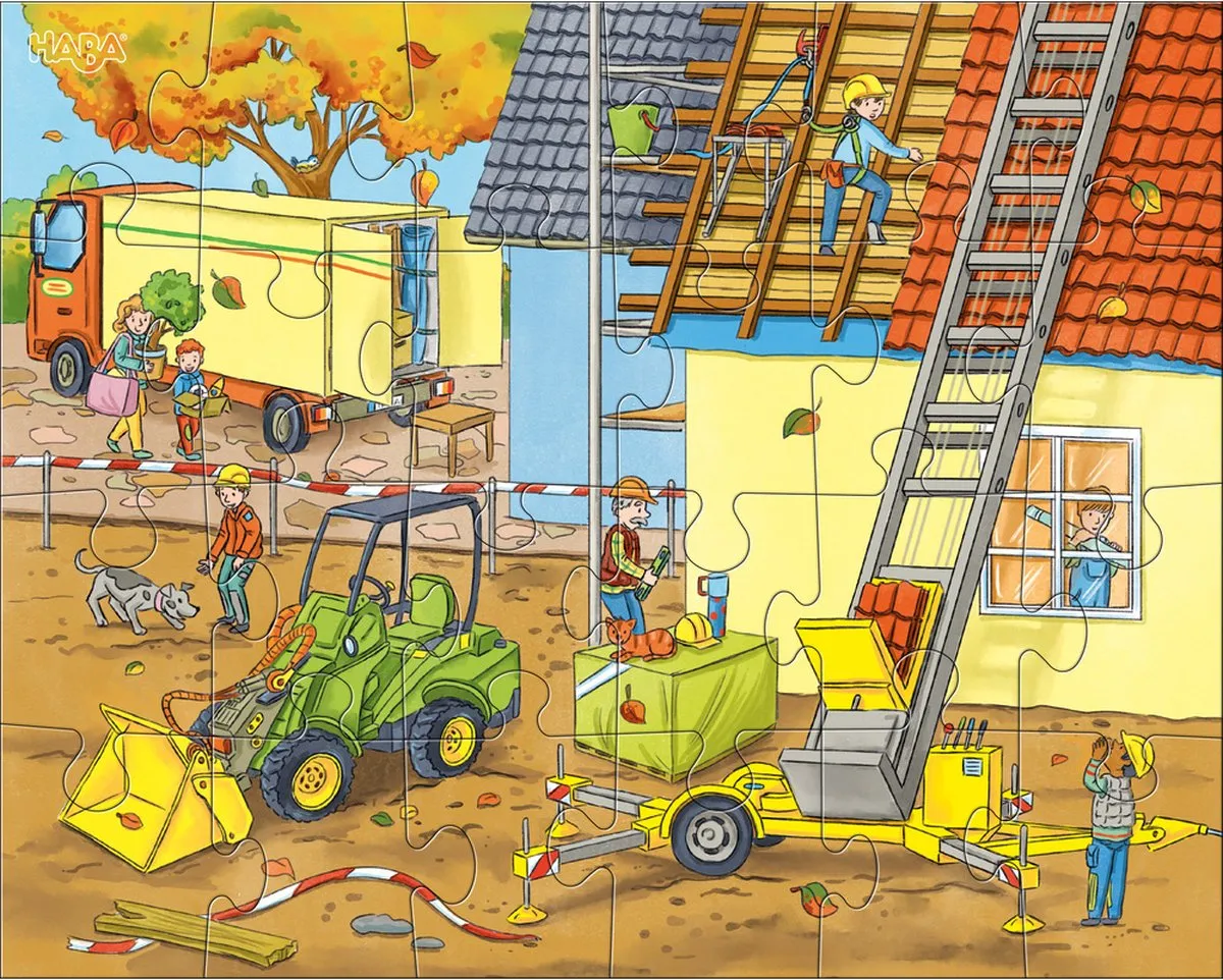 Haba Legpuzzel Op De Bouwplaats 3-in-1 Junior 24 Stuks
