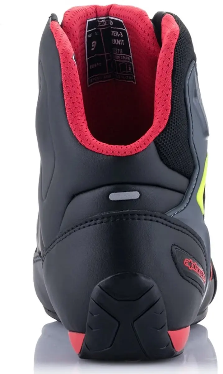 Alpinestars Faster-3 Rideknit Motorschoenen - Zwart/Fluo Geel/Rood