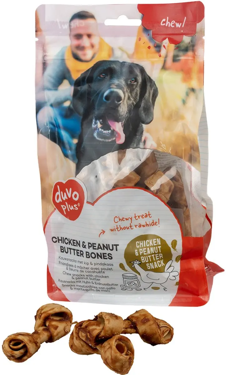 DuvoPlus Chew! Kip & Pindakaas Hondenbot L