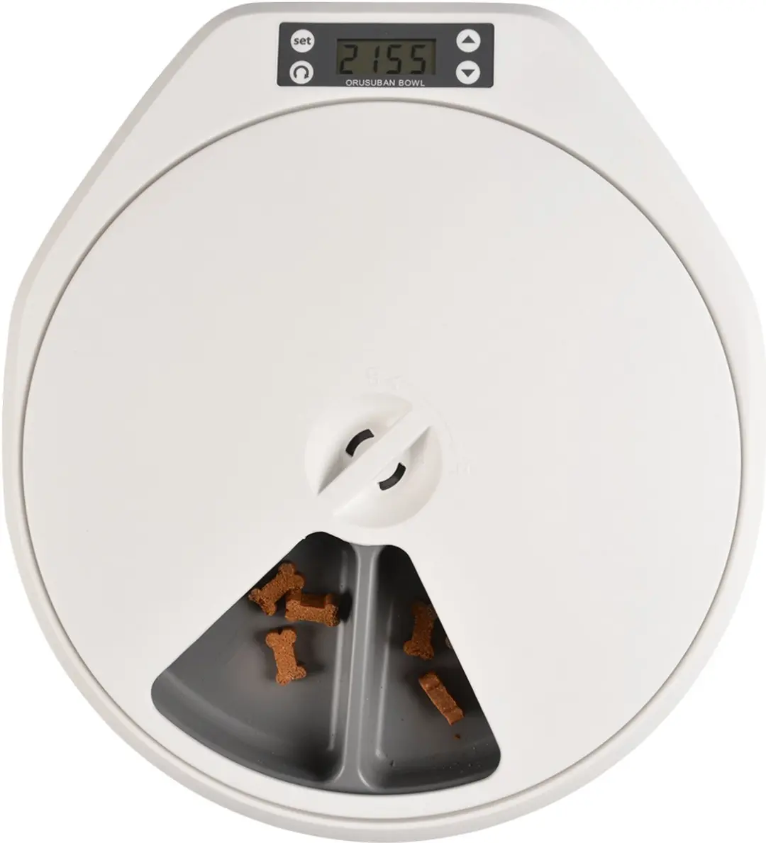 Duvo+ Automatische Voerbak 5 Maaltijden - 1.21L - Grijs/Wit