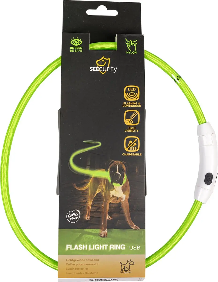 Duvo+ Flashlight Halsband Groen - 35cm