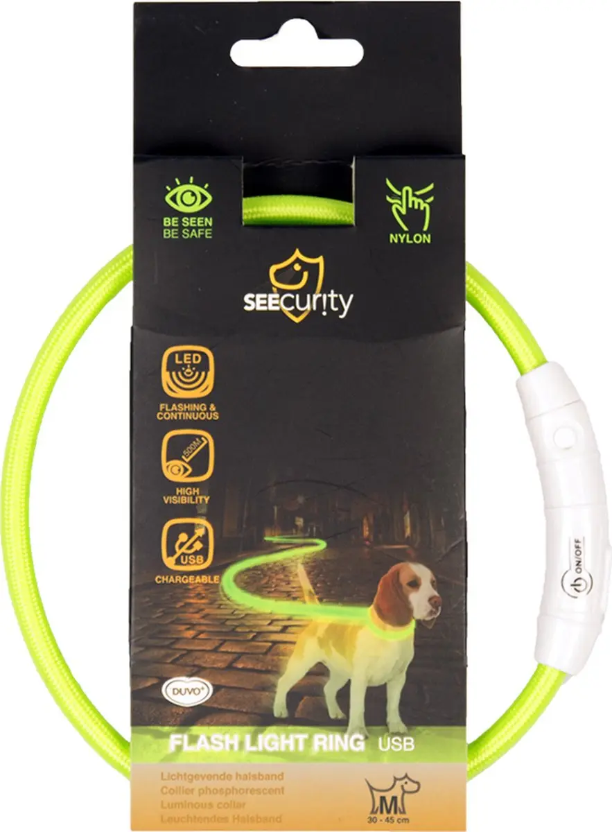 Duvo+ Flashlight Halsband Groen - 35cm