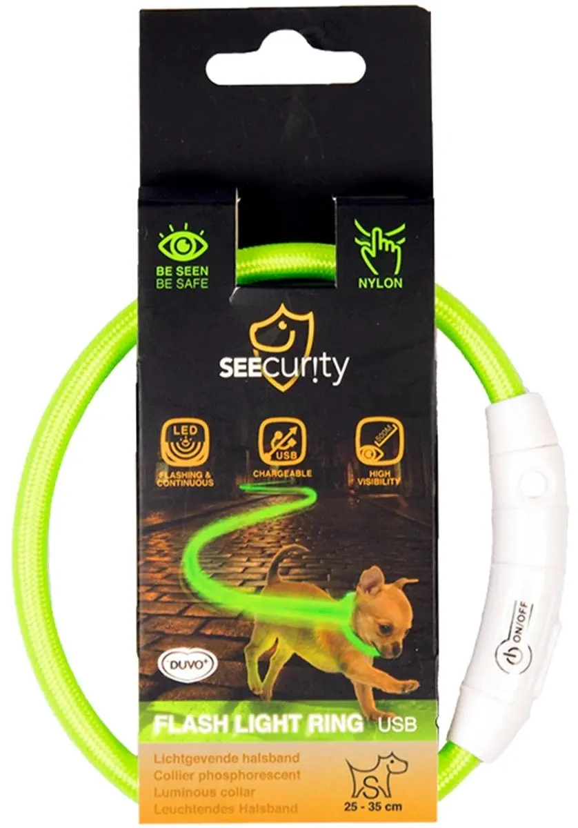 Duvo+ Flashlight Halsband Groen - 35cm