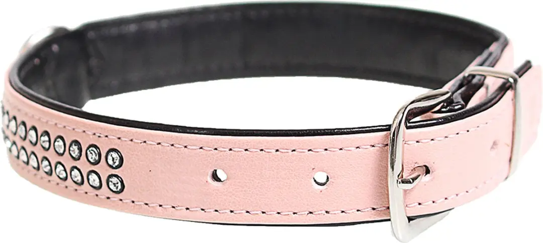 DuvoPlus Crystal Chic Kunstleer Halsband 28-33cm/14mm