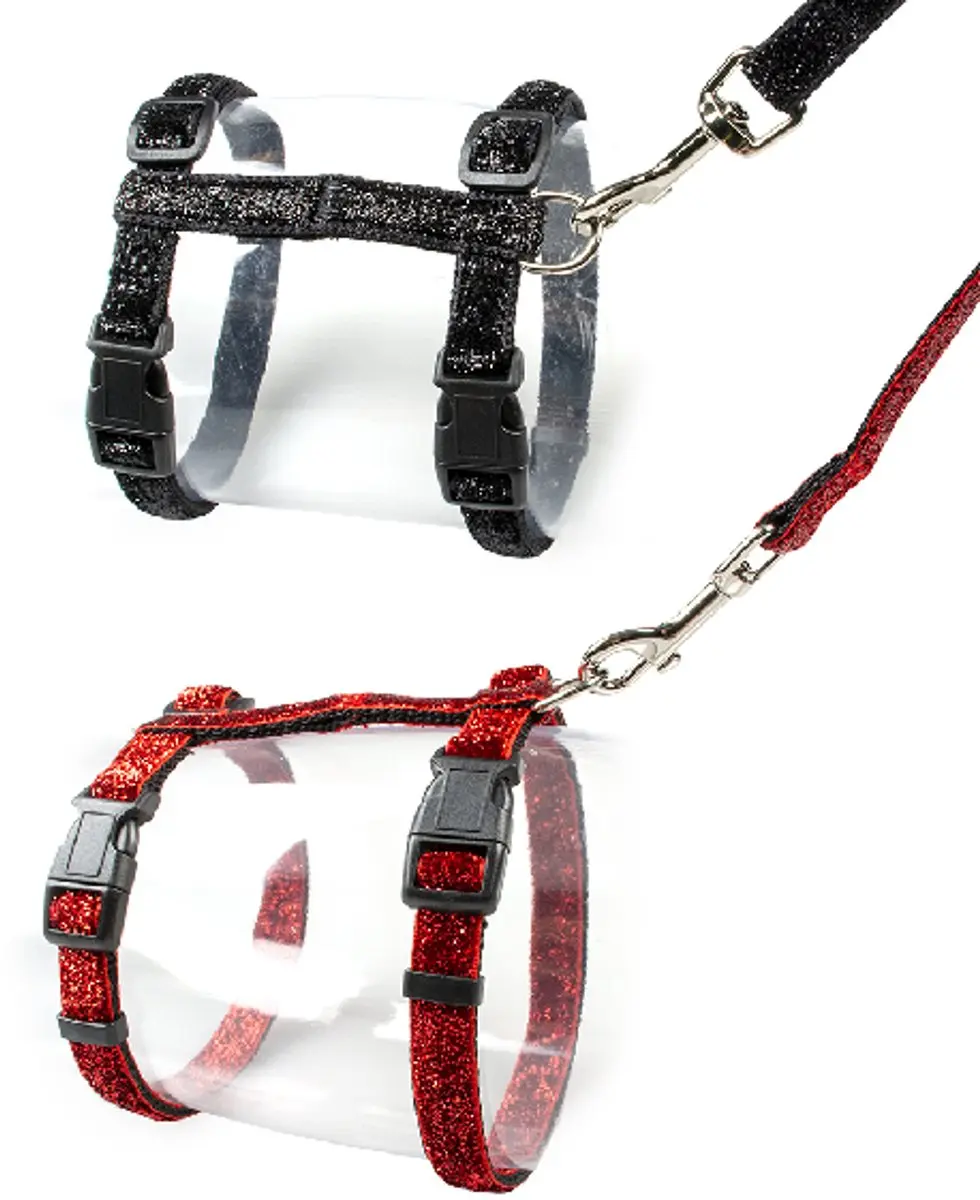 Duvo+ Wandelset Grote Kat Glitter Zwart/Rood