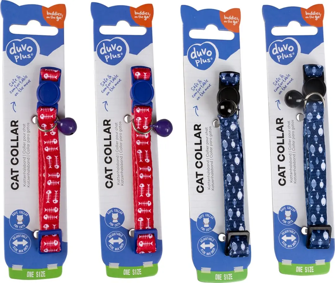 DuvoPlus Kattenhalsband Visgraat 3 - 20-30cm - Gemengde Kleuren
