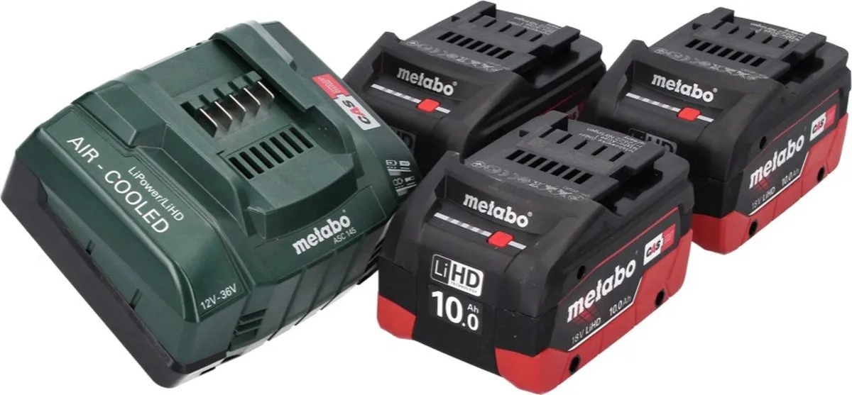 Metabo 18V Basisset 3x 10,0Ah LiHD CAS - 625549000