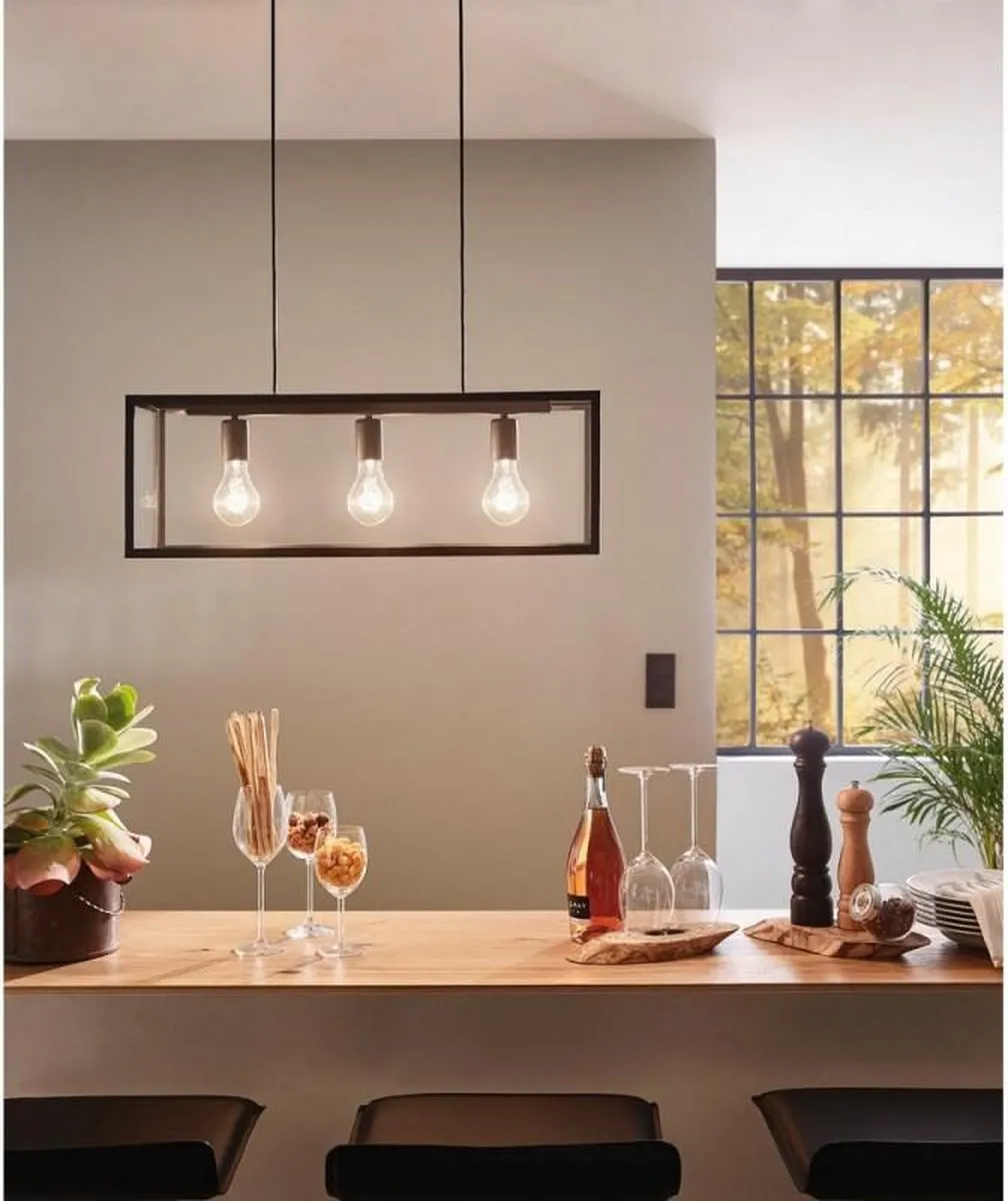 Eglo Eldrick Hanglamp E27 - 70 cm - Zwart - afbeelding 6 van 6