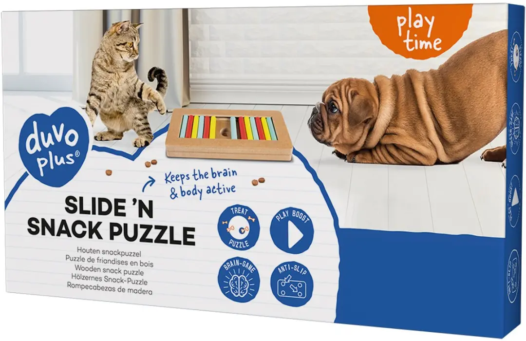 DuvoPlus Slide 'n Snack Puzzle Hond - 28,5x15x3cm Meerkleurig