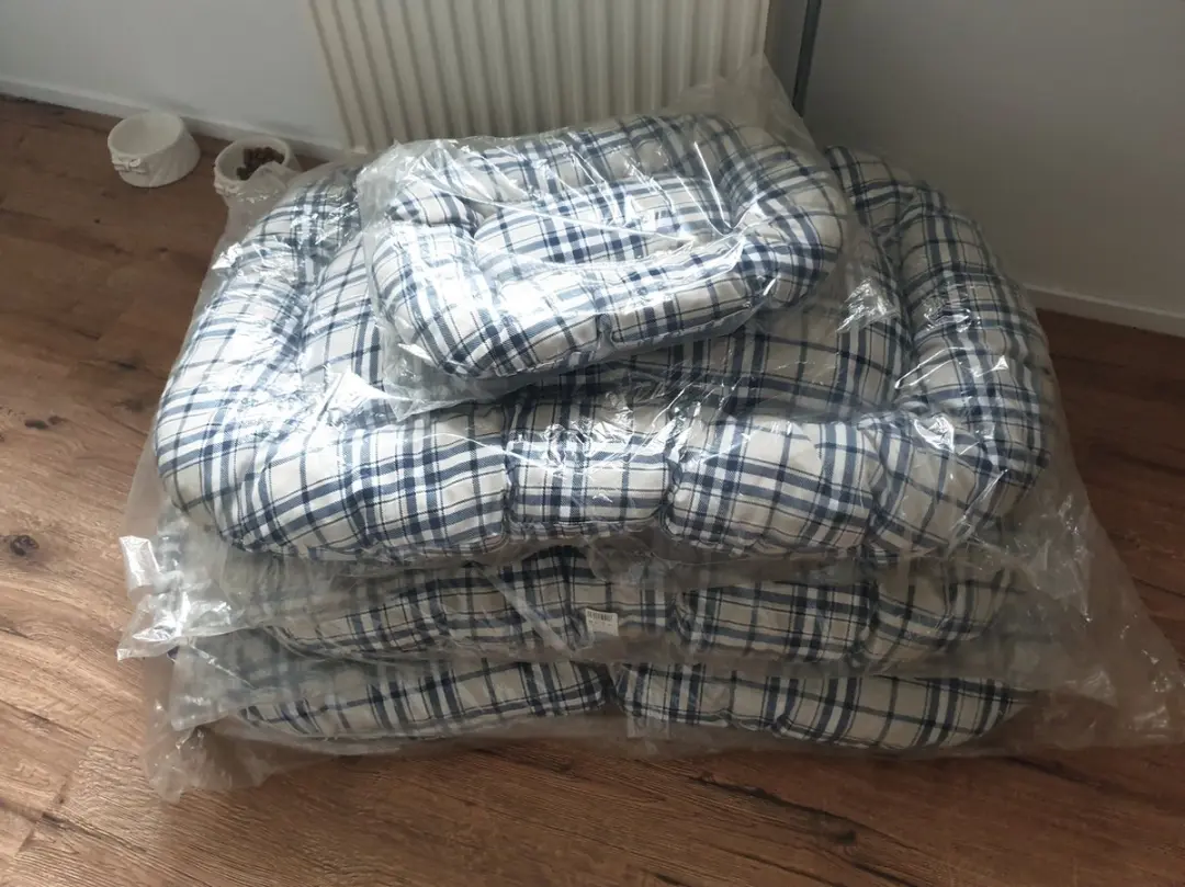 Duvo+ Hondenkussen 110cm - Beige/Blauw/Wit