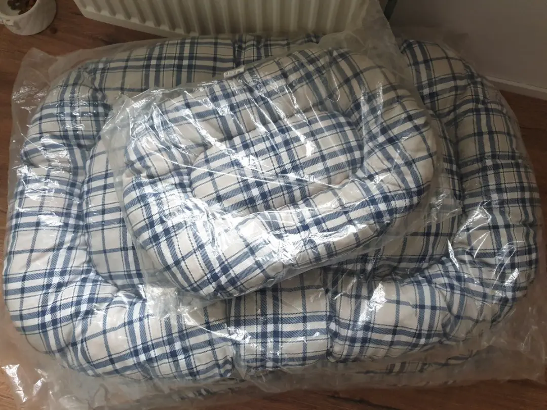 Duvo+ Hondenkussen 110cm - Beige/Blauw/Wit