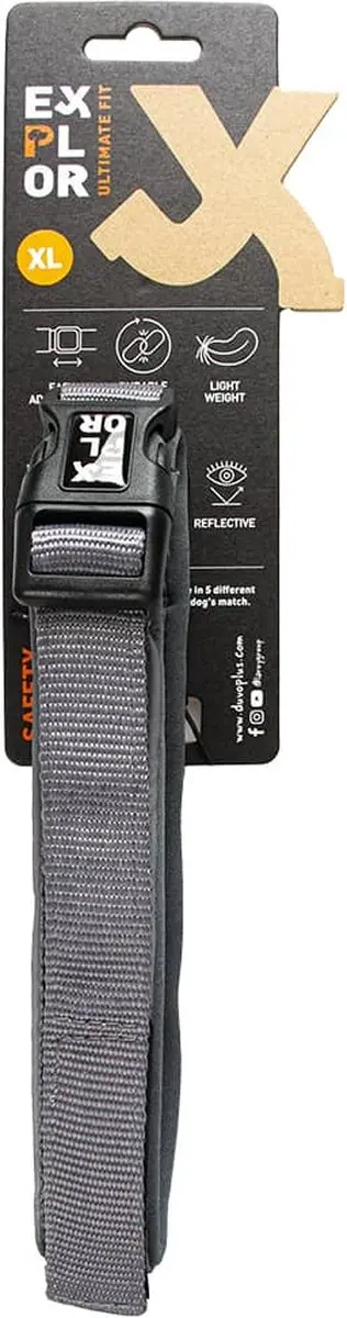 DuvoPlus Ultimate Fit Comfy Halsband Safety XL - 52-61cm - Zilver Reflecterend