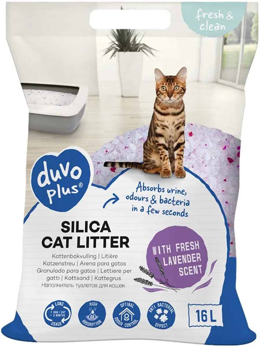 Duvo Silica Kattenbakvulling Lavendel 16L