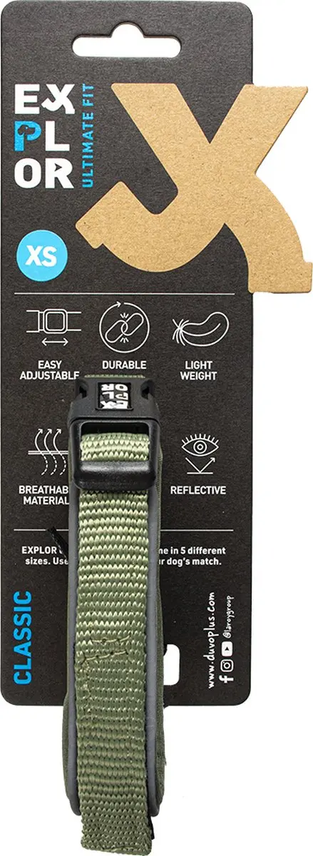 DuvoPlus Ultimate Fit Comfy Halsband XS - 30-33cm - Undercover Green
