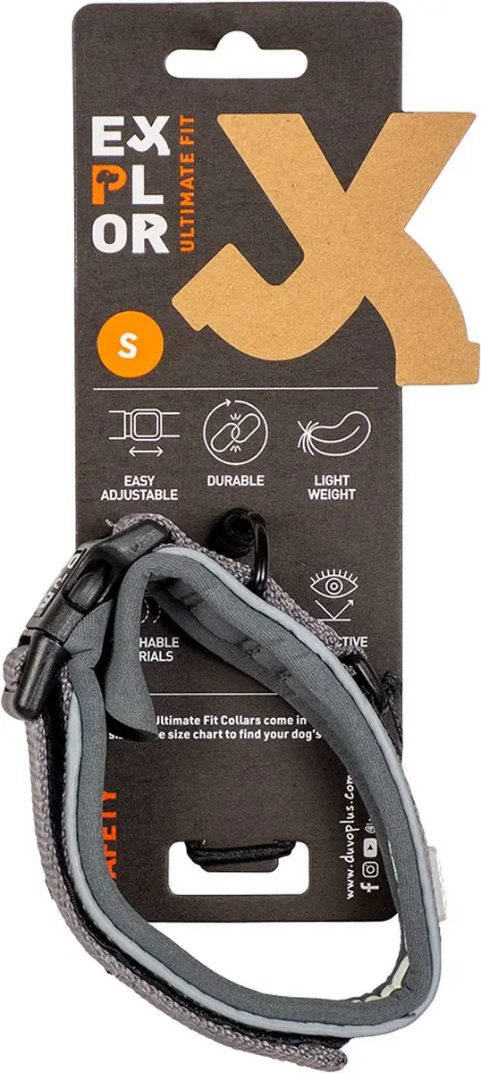 DuvoPlus Ultimate Fit Comfy Halsband Safety S - 34-38cm - Zilver Reflecterend