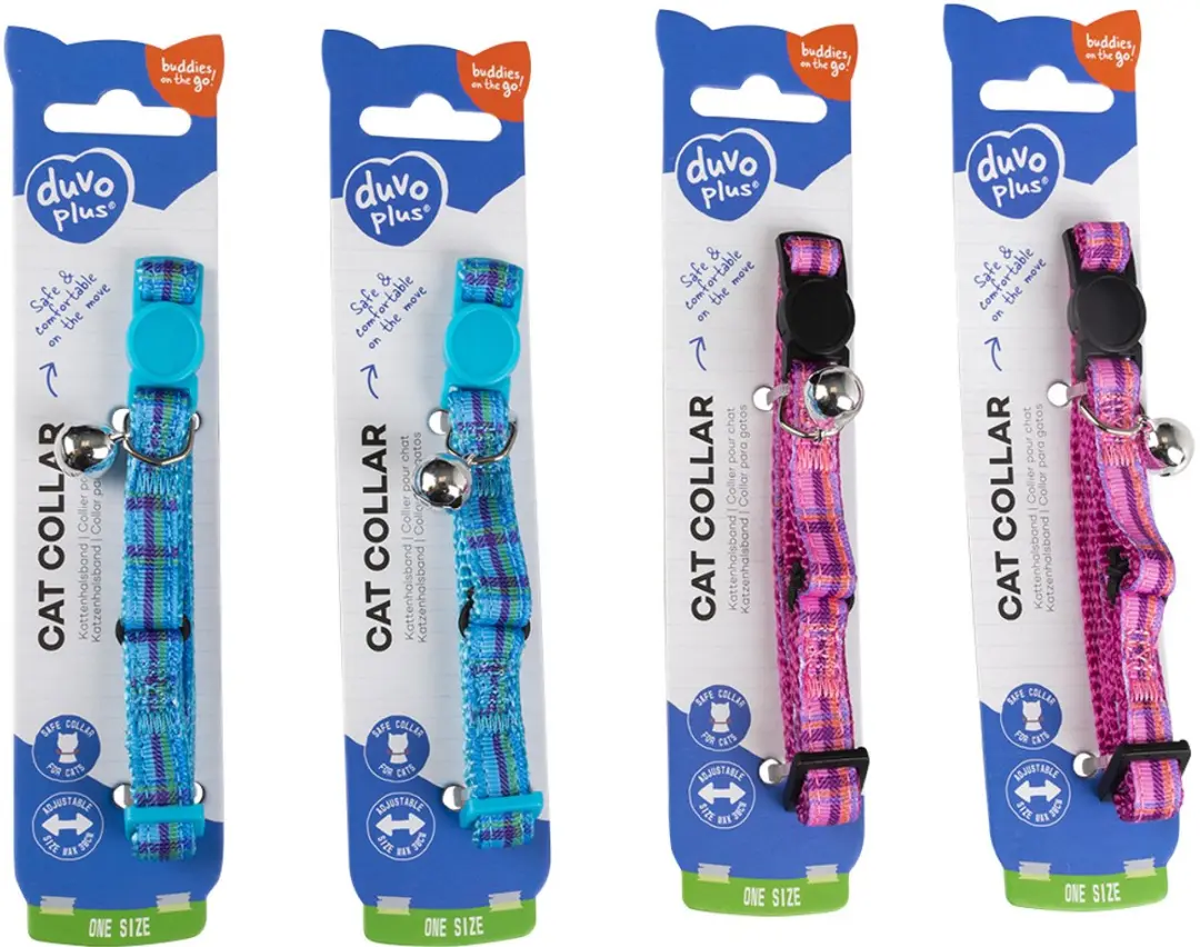DuvoPlus Kattenhalsband Tartan Nylon 20-30cm
