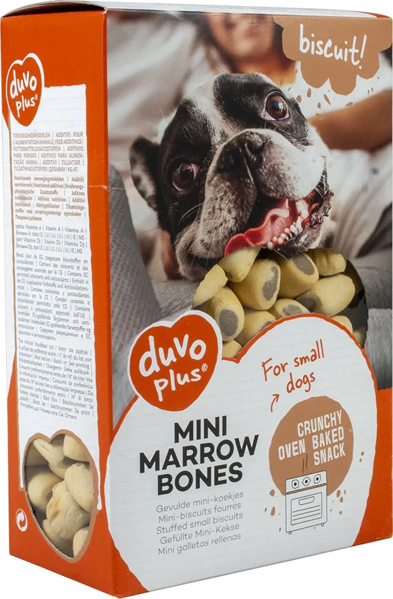 DuvoPlus Hondensnack Biscuit Mini-Mergpijpjes 500gr