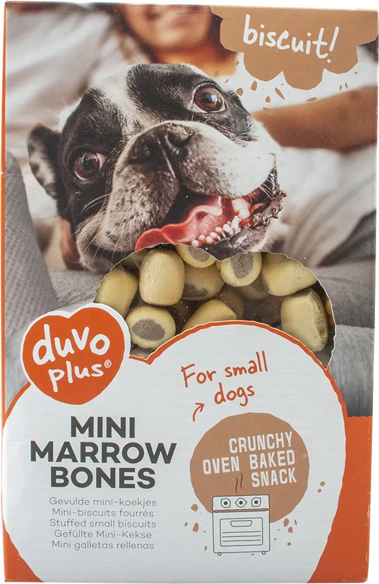 DuvoPlus Hondensnack Biscuit Mini-Mergpijpjes 500gr