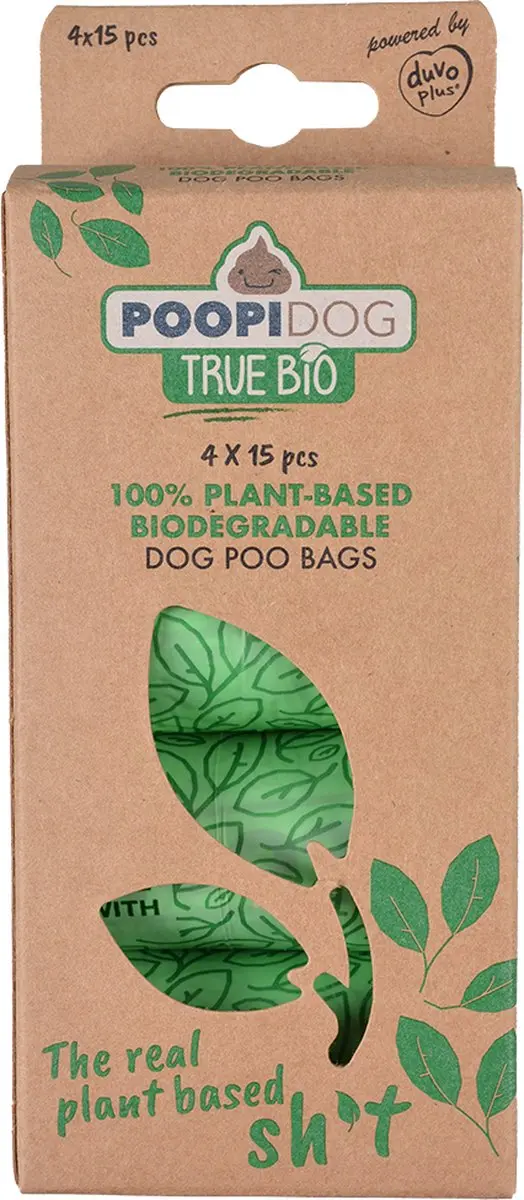 DuvoPlus Hondenpoepzakjes True Bio - 60 Stuks (4x15)