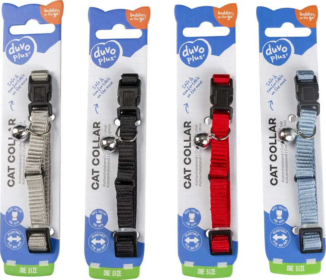 DuvoPlus Aandrukroller Kattenhalsband Uni 20-30cm