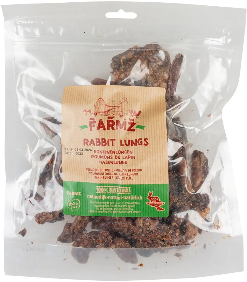 Duvo Farmz Konijnenlong Natuurlijke Hondensnack 100g