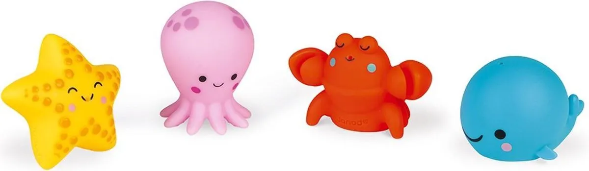 Janod Badspeelgoed Spuitfiguur Zeedieren 4-delig - Multikleur - afbeelding 6 van 6