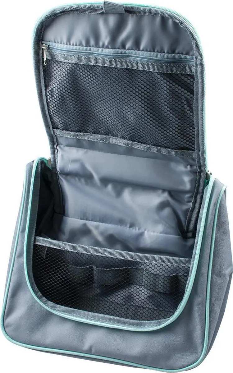 DuvoPlus Reis Toilettas Oslo 28x10x27cm - Grijs/lichtgroen