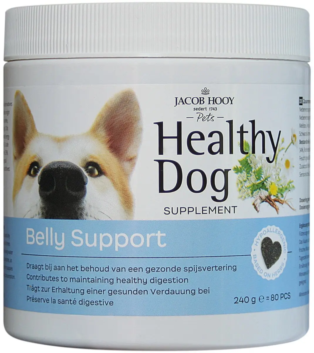 Jacob Hooy Healthy Dog Belly Support 80 Stuks