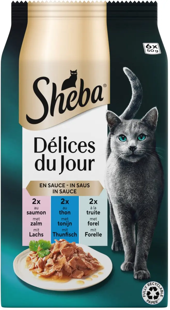 Sheba Delices Du Jour In Saus Maaltijdzakjes