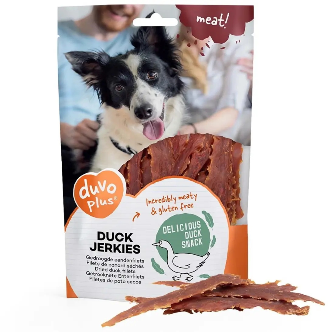 DuvoPlus Meat! Snack Eend Jerkies Honden 1kg