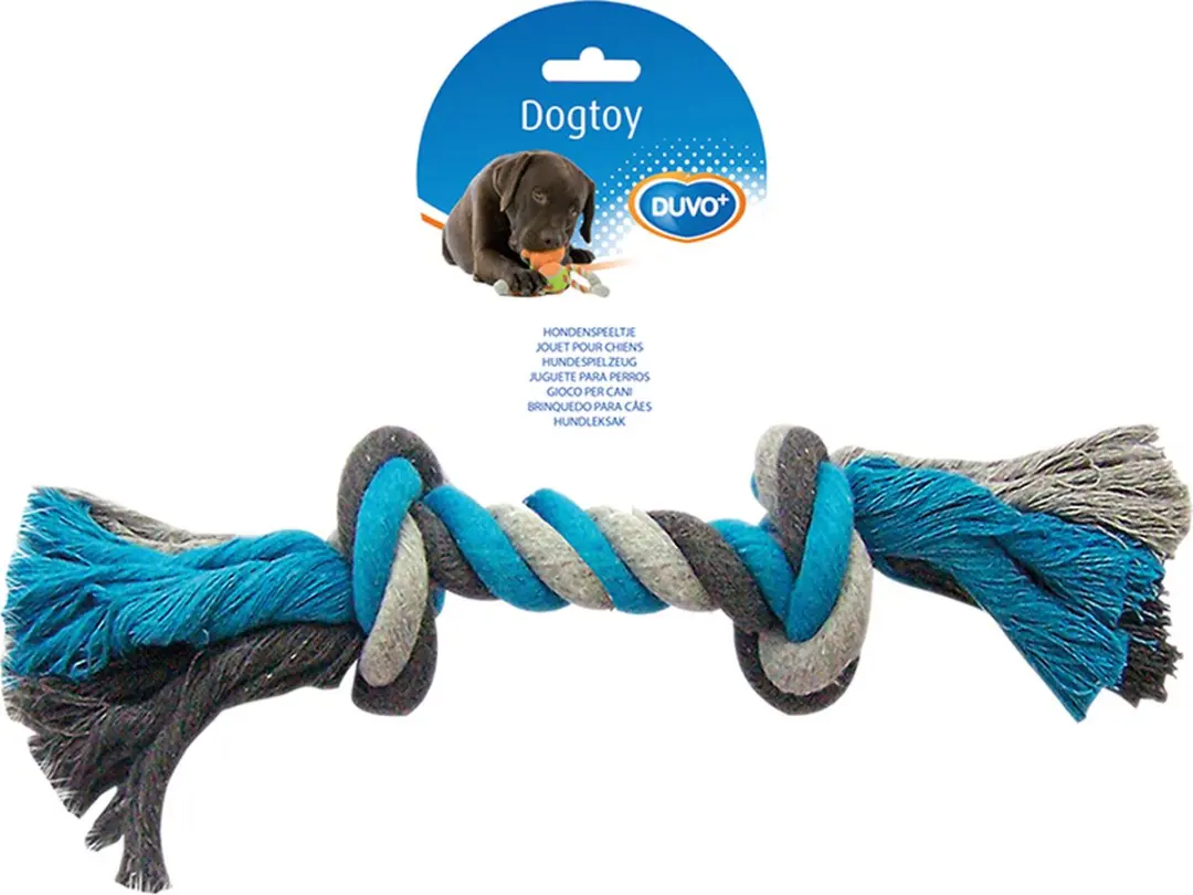 Duvo Dogtoy Knoop Katoen XL 37cm - Blauw/Grijs