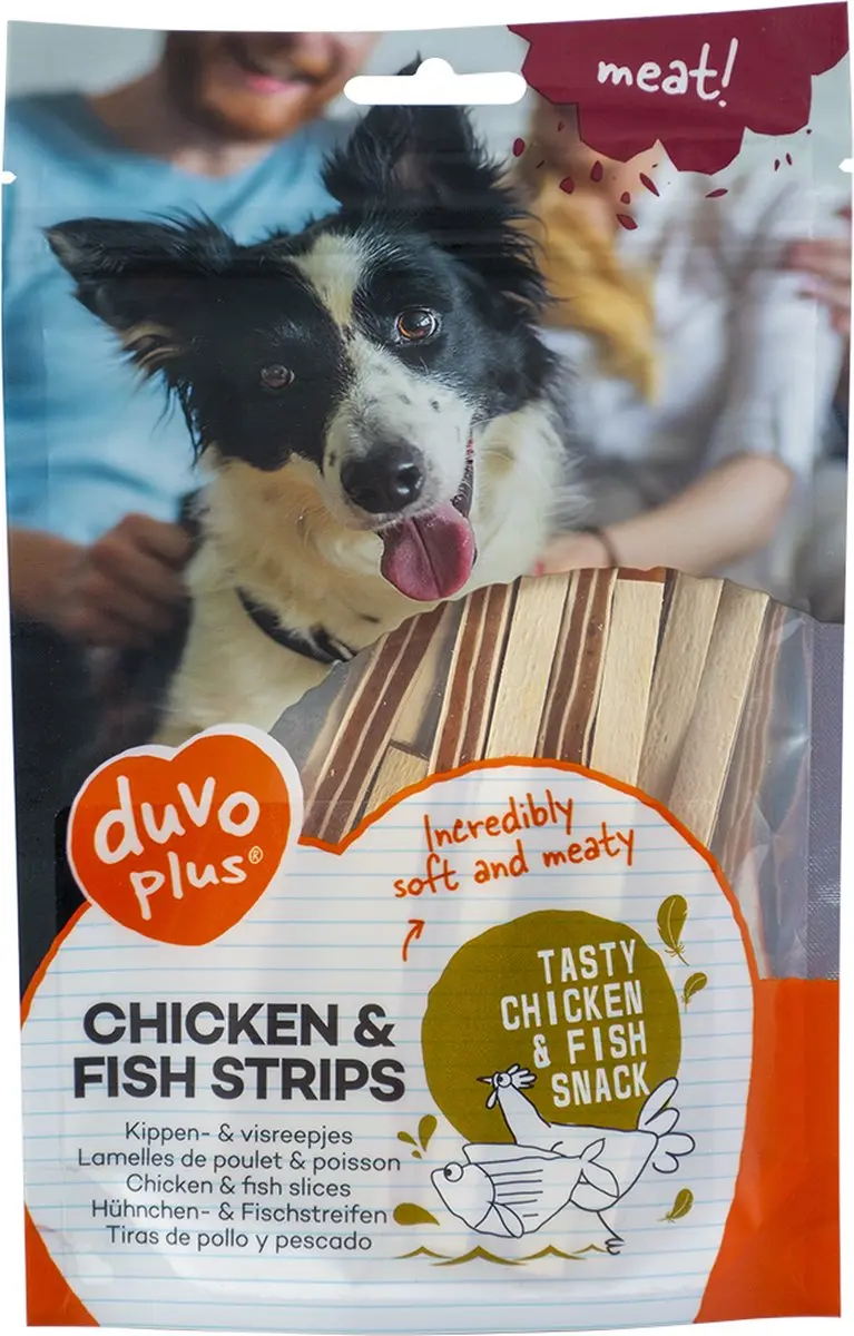 Duvo Duvoplus Hond Meat! Kip & Vis Strips 80g