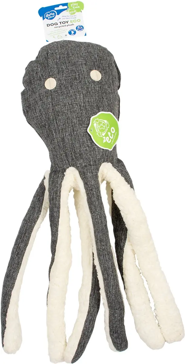 Duvo ECO Pluche Octopus XL - 70x22x10cm Grijs
