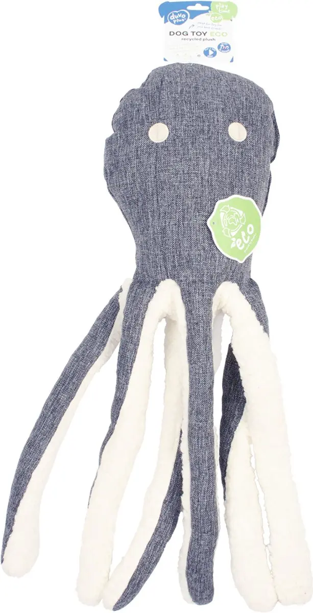 Duvo ECO Pluche Octopus XL - 70x22x10cm Grijs