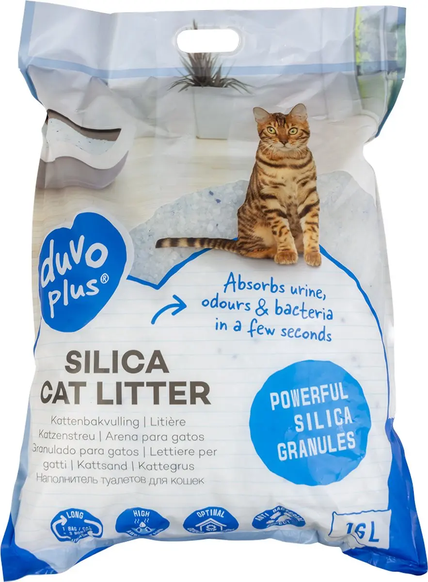 Duvo Silica Premium Kattenbakvulling - 2x16L