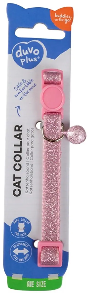 Duvo+ Kattenhalsband Glitter Nylon 20-30cm - Gemengde Kleuren